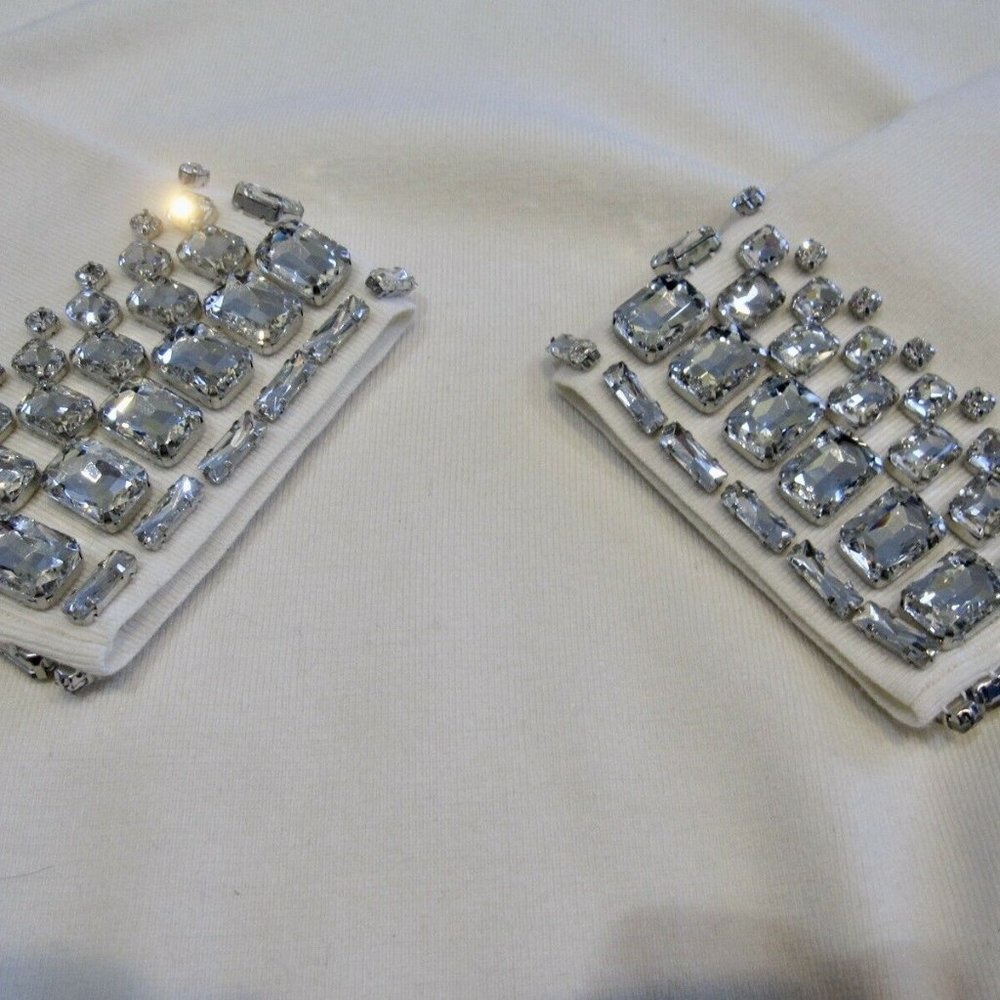 Sindih Rhinestone-Cuff Wool Sweater NWOT Size XL